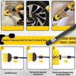 31pcs/set Electric Drill Brush Kitchen Bathroom Wall Cleaning Set, 31 in 1