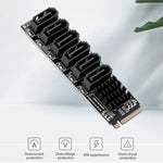 M2 M-EKY PCIE3.0 To SATA6G Transfer Expansion Card 6 Port Hard Disk Expansion Adapter Card, 6 Port