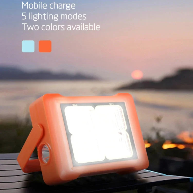 Solar Flood Light Portable Flashlight Emergency Work Light, 144 LEDs