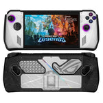 For ASUS Rog Ally Game Console PC+TPU Protective Case Cover With Bracket, PC+TPU  Black+Transparent