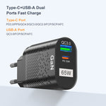 65W GaN Mobile Phone Charger PD Fast Charge Computer Adapter, Black EU Plug, Black UK Plug, Black US Plug, Black AU Plug, Black KR Plug, White EU Plug, White UK Plug, White US Plug, White AU Plug, White KR Plug
