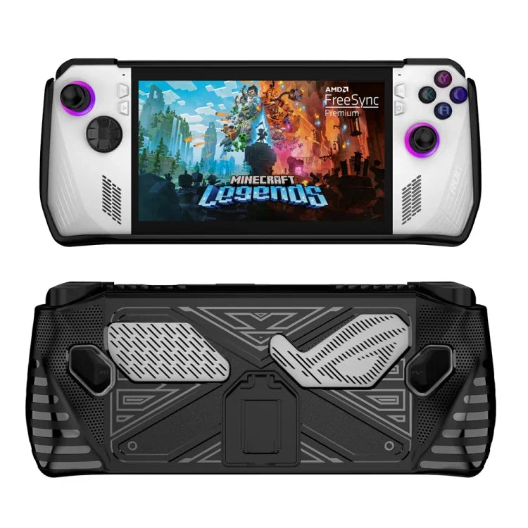 For Asus ROG Ally Game Console TPU Soft Cover With Holder Bracket, TPU Black, TPU White