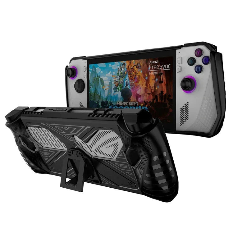For Asus ROG Ally Game Console TPU Soft Cover With Holder Bracket, TPU Black, TPU White