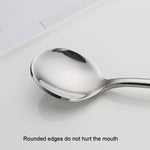 304 Stainless Steel Long Handle Thickened Round Spoon Coffee Ice Drink Mixing Spoon, Stainless Steel Color