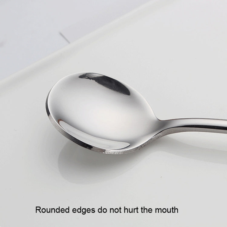 304 Stainless Steel Long Handle Thickened Round Spoon Coffee Ice Drink Mixing Spoon, Stainless Steel Color