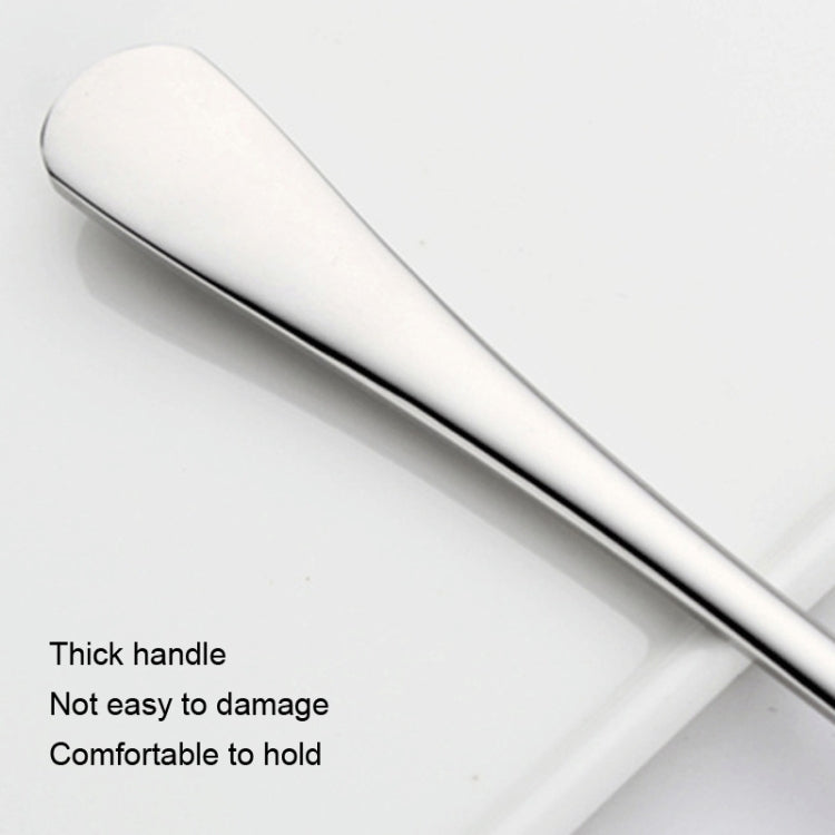304 Stainless Steel Long Handle Thickened Round Spoon Coffee Ice Drink Mixing Spoon, Stainless Steel Color