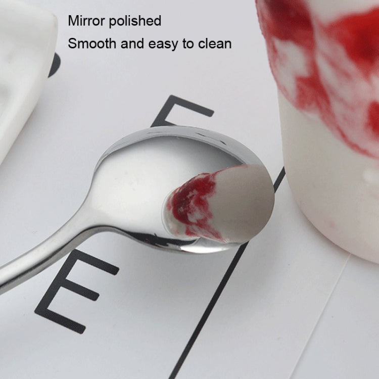 304 Stainless Steel Long Handle Thickened Round Spoon Coffee Ice Drink Mixing Spoon, Stainless Steel Color