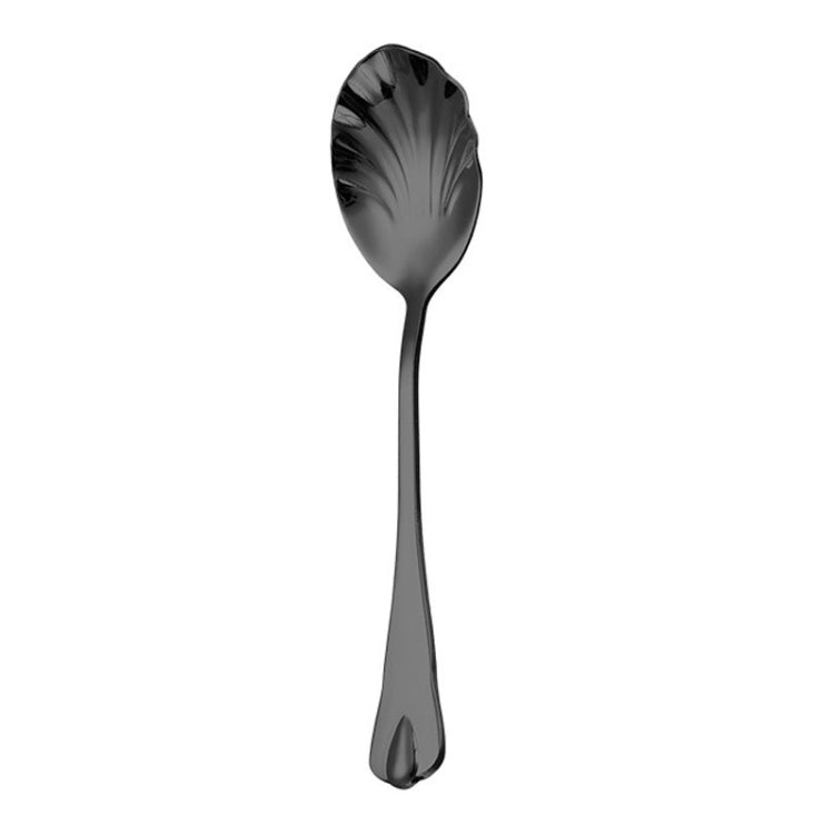 Stainless Steel Water Droplet Shell Spoon Ice Cream Spoon Coffee Mixing Spoon, Stainless Steel Color, Gold, Rose Gold, Colorful, Blue, Black