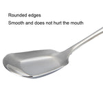 Small 304 Stainless Steel Spoon Glossy Thickened Flat Head Flat Bottom Serving Spoon, Stainless Steel Color, Titanium Gold, Rose Gold, Colorful, Black, Blue
