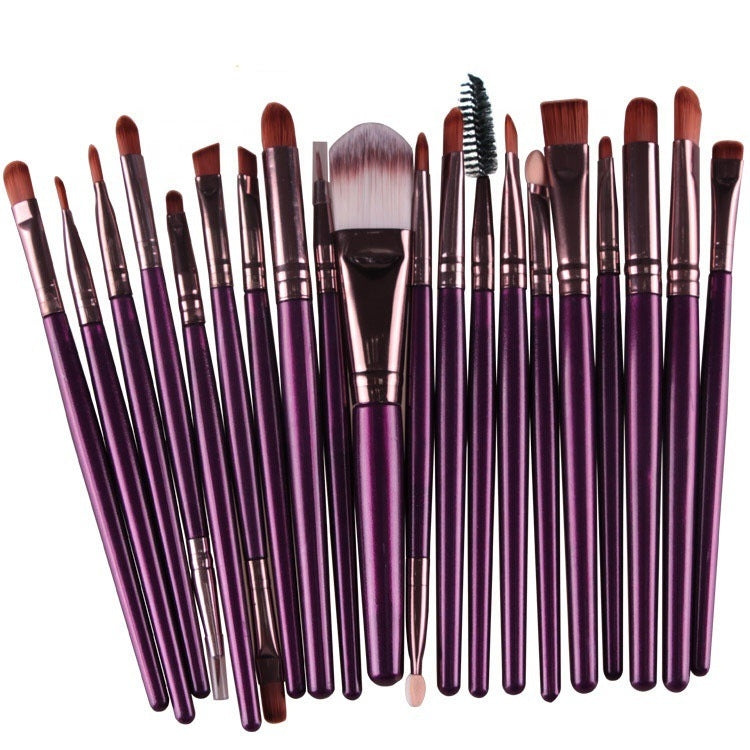 20pcs/set Wooden Handle Makeup Brush Set Beauty Tool Brushes, Coffee, Gold+Black, Black+White, Full Black, Black+Coffee, Brown+White, Gold+Pink, Brown+Green, Brown+Pink, Brown+Black, Gold+White, Gold+Green, Black+Green, Black+Pink, Brown+Purple        ...