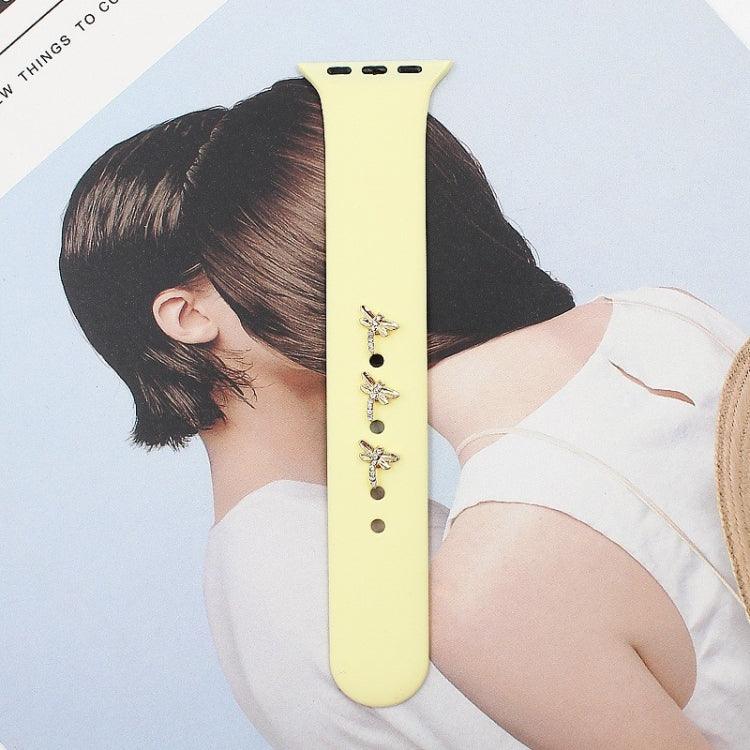 2pcs Watch Silicone Strap Decorative Diamond Buckle Strap Nails, One Diamond Heart, Diamond Hand, Diamond Bear, Diamond Clover, One Diamond Pentagram, Full Diamond Pentagon, Full Diamond Heart, Diamond Dragonfly