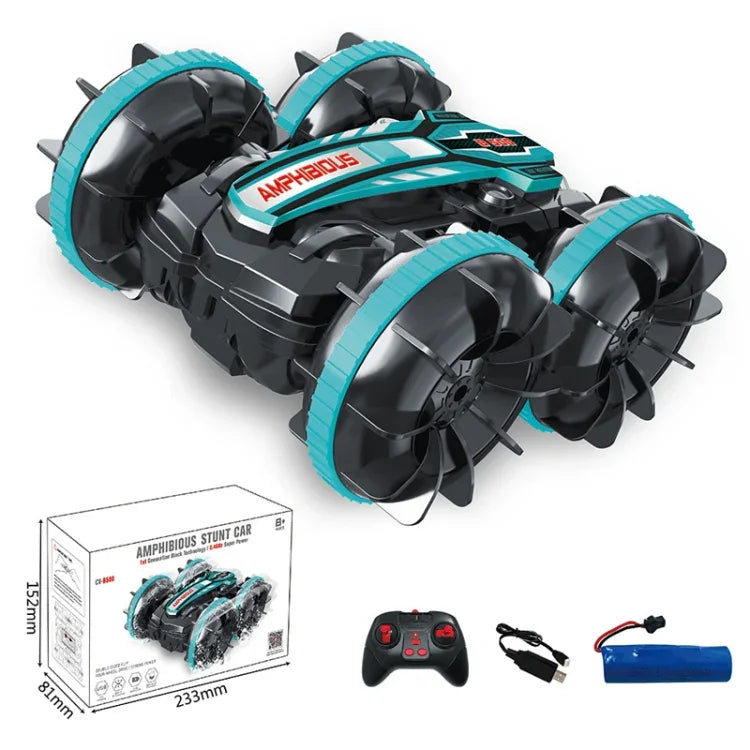 2.4G Amphibious Stunt Remote Control Car Double-sided Rolling Driving Children Electric Toys, Red, Green