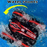 2.4G Amphibious Stunt Remote Control Car Double-sided Rolling Driving Children Electric Toys, Red, Green