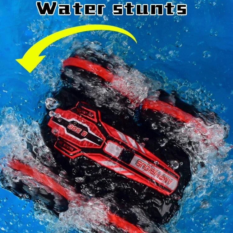 2.4G Amphibious Stunt Remote Control Car Double-sided Rolling Driving Children Electric Toys, Red, Green