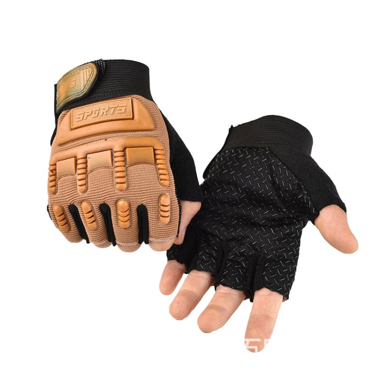 Outdoor Riding Balance Wheel Skating Military Training Children Half-Finger Gloves, M, L