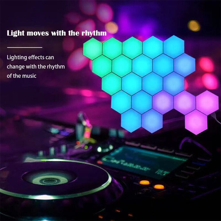 RGB Symphony Hexagon Lights DIY Bedside Ambient Wall Lamp Smart Honeycomb Light, 10pcs/set, 12pcs/set