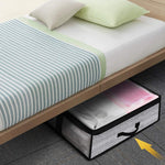 Non-Woven Fabric Foldable Underbed Storage Bag for Clothes Blankets 100x50x18cm, 100x50x18cm(Printing Gray)