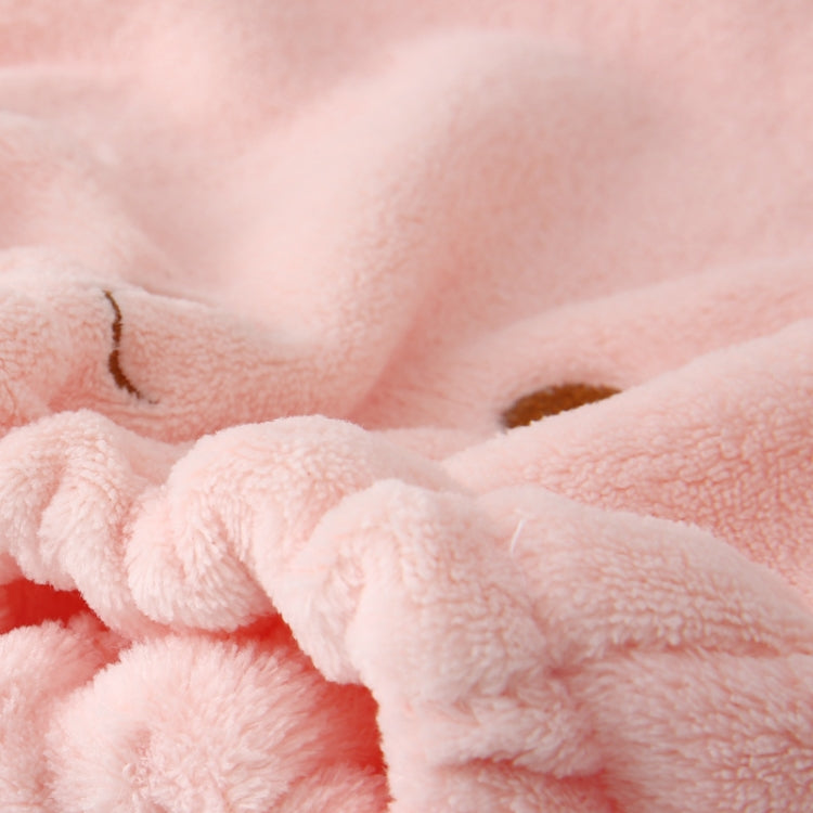 Cartoon Bear Thickened Coral Velvet Hair Drying Cap Strong Water-absorbent Quick-drying Turban