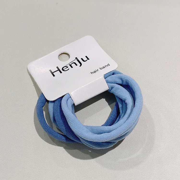 6pcs /Set Towel Circle Head Rope High Elasticity Without Sewing Hair Rubber Band