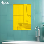4pcs Right Angle Models Rectangle Acrylic Mirror Stereo Wall Stickers, 15cm x 10cm, 20cm x 13cm, 30cm x  20cm, 42cm x 27cm