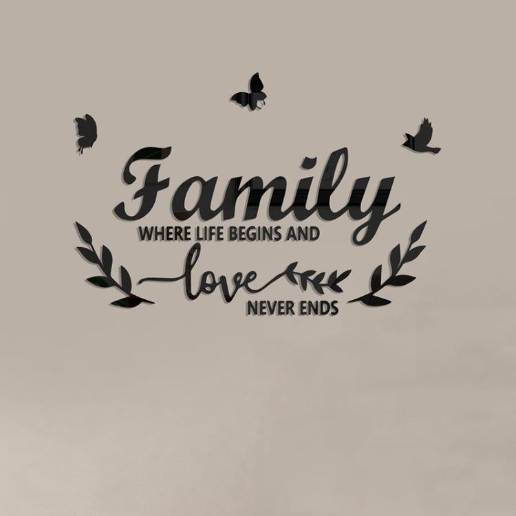 Acrylic Familylove Stereoscopic Mirror Wall Stickers Home Self-Adhesive Decorative Soft Mirror, Familylove