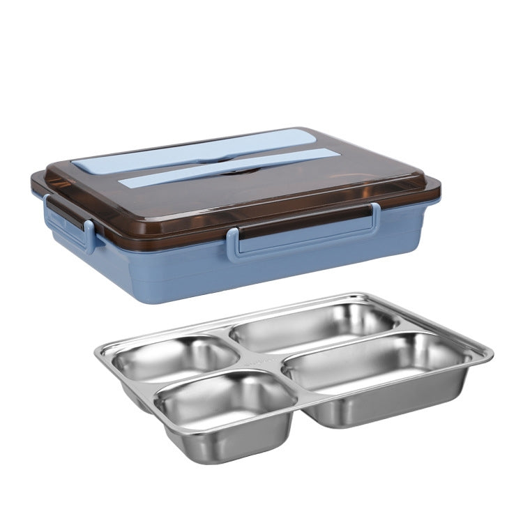 304 Stainless Steel Lunch Box Leakproof Insulated Student Dormitory Bento Box, 4 Grid Pink, 4 Grid Black, 4 Grid Blue, 5 Grid Pink