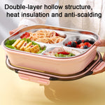 304 Stainless Steel Lunch Box Leakproof Insulated Student Dormitory Bento Box, 4 Grid Pink, 4 Grid Black, 4 Grid Blue, 5 Grid Pink