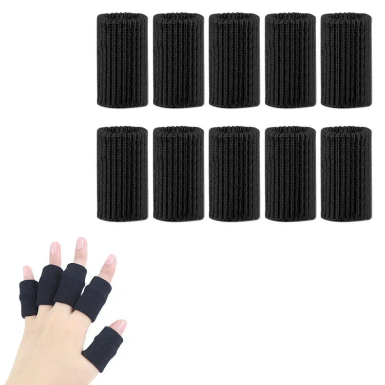 10pcs/set Basketball Riding Finger Sleeves Finger Joint Stretch Knit Sports Protectors, Black, Skin Tone, Blue, Gray
