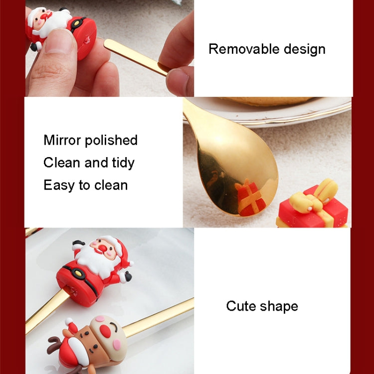 4pcs /Pack Christmas Cartoon Doll Stainless Steel Tableware, D Spoon