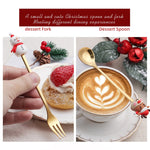 4pcs /Pack Christmas Cartoon Doll Stainless Steel Tableware, D Spoon