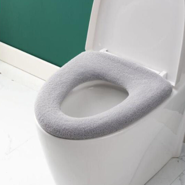 Universal Knitted Washable Toilet Pad Home Thickened Warm Toilet Cover, With Handle Pink, With Handle Gray, With Handle Blue, Flat Pink, Flat Gray, Flat Blue