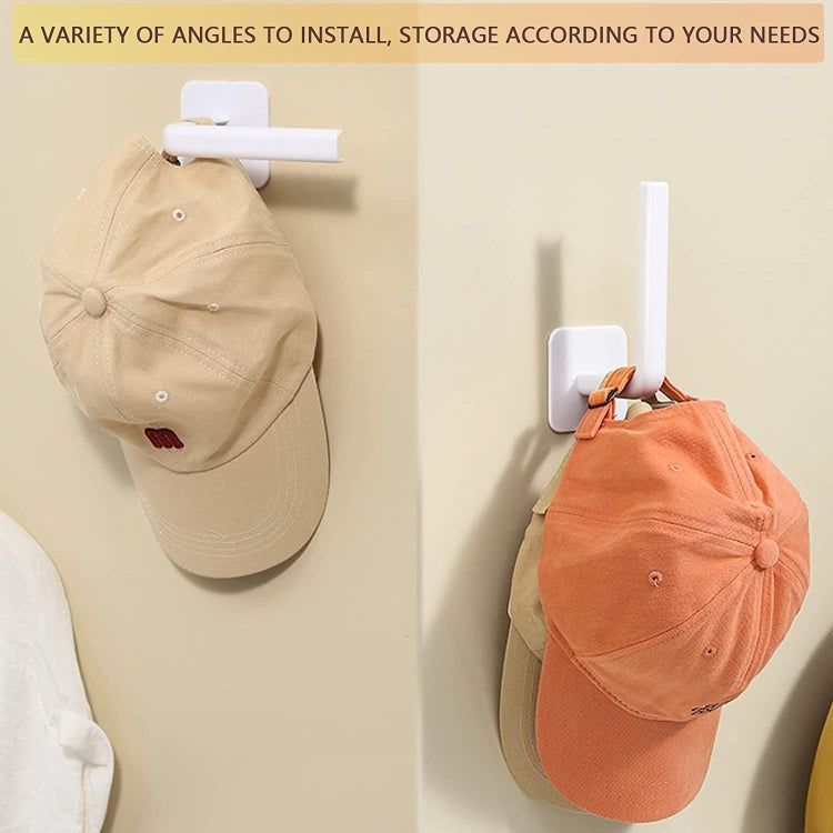 2pcs Baseball Hat Wall Self-Adhesive Hanging Shelf Rack Hook, Black, White