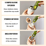 3 In 1 U Shaped Cup Lid Cleaning Brush Water Bottle Cover Groove Cleaner
