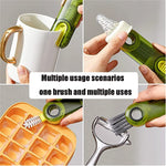 3 In 1 U Shaped Cup Lid Cleaning Brush Water Bottle Cover Groove Cleaner