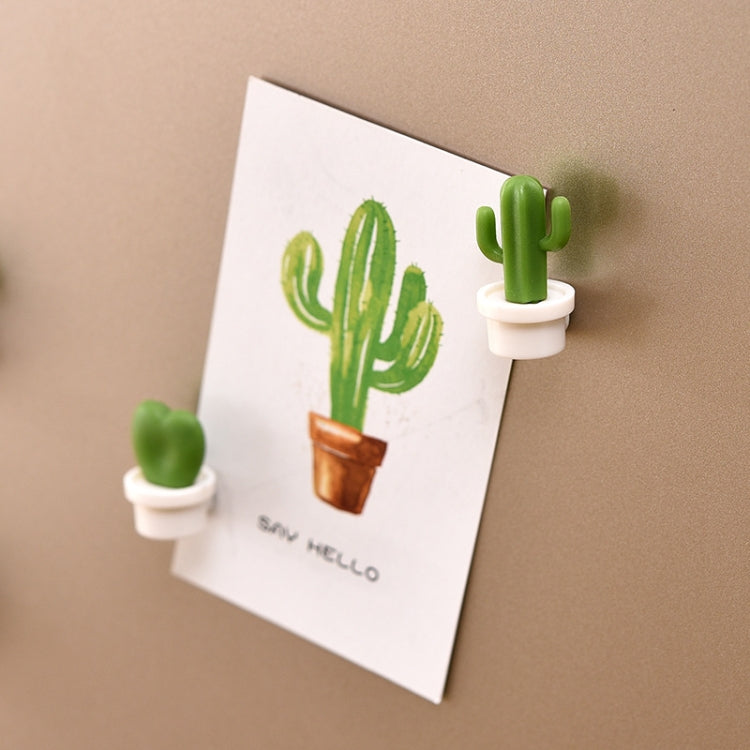 6pcs /Set Cactus Fridge Stickers Greenery Message Magnetic Cartoon Stickers