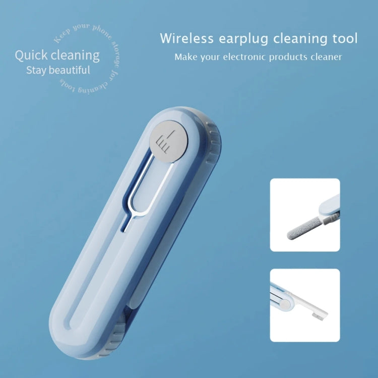 Bluetooth Earphone Cleaning Artifact Phone Dust Removal Tool Multi-Function Cleaning Brush, Sky Blue, Grey