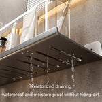Faucet Rack Home Bathroom Vanity Shelf No Hole Storage Shelf, 30cm (White), 40cm (White), 50cm (White), 30cm (Black), 40cm (Black), 50cm (Black), 30cm (Gray), 40cm (Gray), 50cm (Gray), 50cm U-shaped (White), 50cm U-shaped (Black), 50cm U-shaped (Gray)