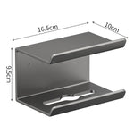 2 In 1 No-Punch Bathroom Shelf Household Paper Towel Cell Phone Toiletries Storage Rack