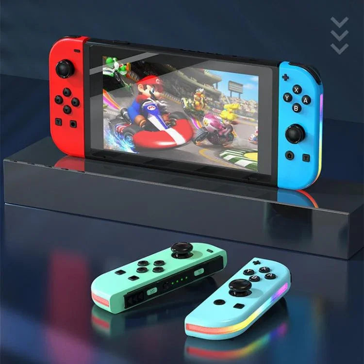 JOY-02 Gaming Left And Right Handle With RGB Lights Body Feel Bluetooth Gamepad For Switch / Switch OLED / Switch Pro / Switch Lite / Switch Joycon, Black, Grey