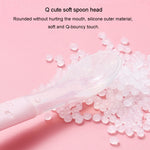 Baby Fruit Double-Ended Scraping Spoon 304 Stainless Steel Silicone Soft Spoon, Pink, Blue, Blue With Storage Box, Pink With Storage Box