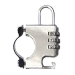 Motorcycle Helmet Anti-Theft Lock Fixed Helmet Combination Padlock, Black, Silver