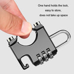 Motorcycle Helmet Anti-Theft Lock Fixed Helmet Combination Padlock, Black, Silver