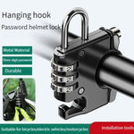 Motorcycle Helmet Anti-Theft Lock Fixed Helmet Combination Padlock, Black, Silver
