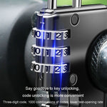 Motorcycle Helmet Anti-Theft Lock Fixed Helmet Combination Padlock, Black, Silver