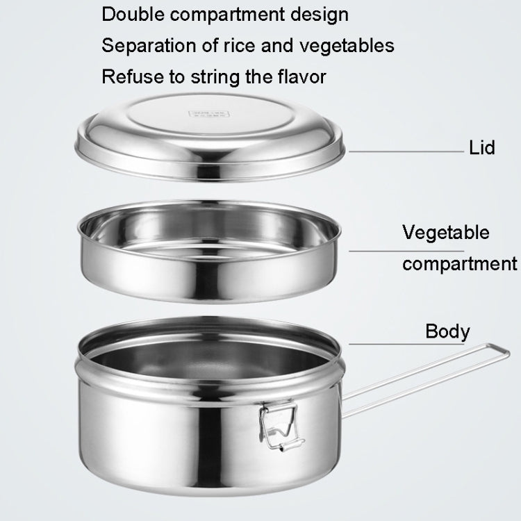 304 Stainless Steel Round Lunch Box, 14cm Single Layer, 16cm Single Layer, 14cm Double Layer, 16cm Double Layer