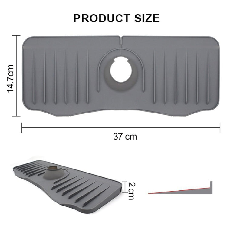 Bathroom Kitchen Silicone Faucet Anti-Splash Drain Mat, White, Grey, Black, White+Waterproof Edge, Gray+Waterproof Edge, Black+Waterproof Edge