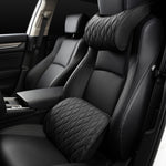 Car Seat Memory Foam Support Cushion, Black Headrest, Coffee Headrest, Black Waist Support, Coffee Waist Support