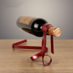 Metal Ribbon Suspended Wine Bottle Holder Home Desktop Decorative Ornaments