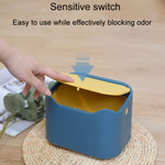 Push Type Desktop Wastebasket Small Odor-Isolating Pet Litter Pan, 17.8 x 13 x 13.5cm