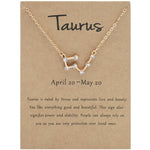 12 Zodiac Signs With Diamonds Necklace Card Rhinestones Collarbone Chain Pendant, Scorpio Golden, Sagittarius Golden, Capricorn Golden, Taurus Golden, Pisces Golden, Leo Golden, Libra Golden, Cancer Golden, Aquarius Golden, Virgo Golden, Aries Golden  ...